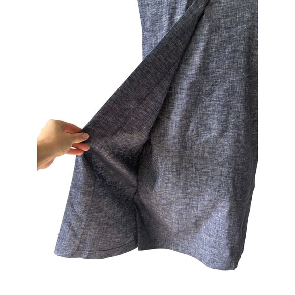 Theory Narlica Sleeveless Linen Blend Chambray Shift Dress size 2 Deep Denim $34 - Picture 10 of 11